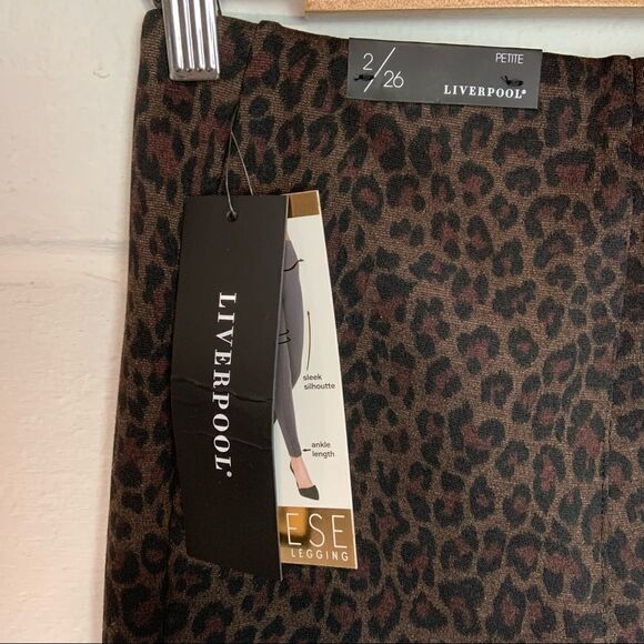 NWT Liverpool Cheetah Print Reese Ankle Leggings Size 2 Petite W3 - Picture 6 of 8